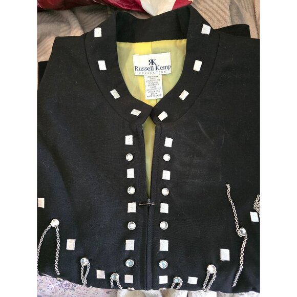 Black Embellished with Rhinestone Detailing one of a kind whimsygoth biker bling - Picture 7 of 9